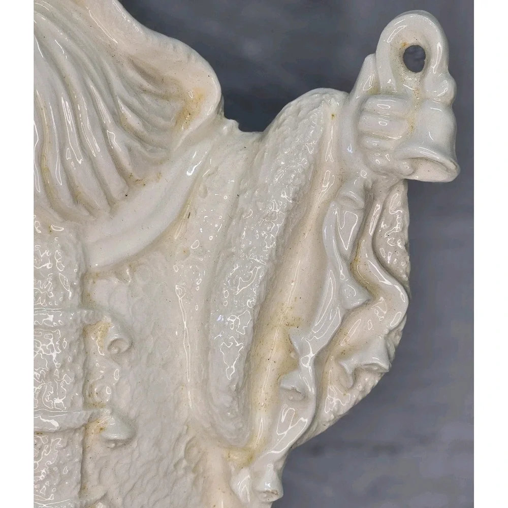 Santa Claus Glazed Ceramic Christmas Decor Figurine With Bell‎ - 9